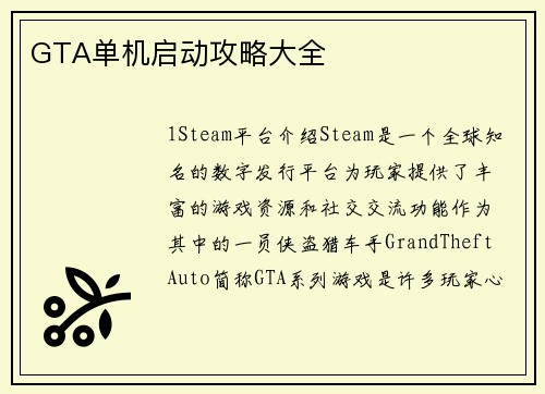 GTA单机启动攻略大全